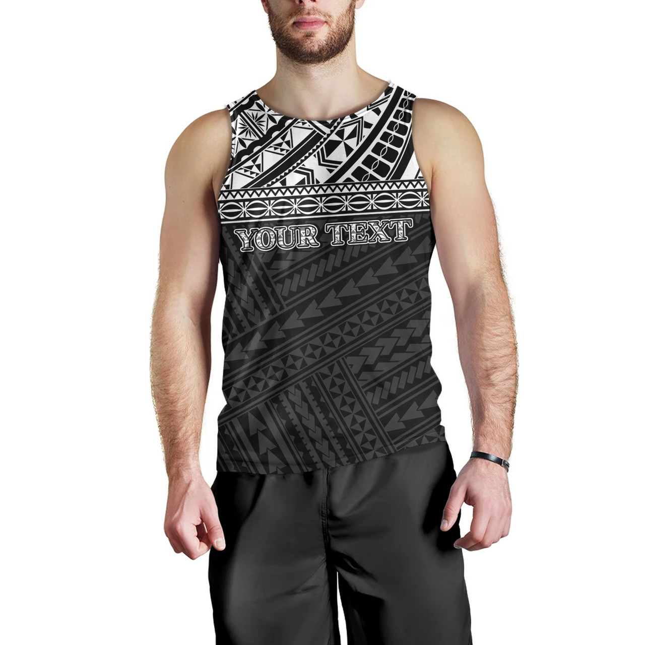 American Samoa Tank Top Custom Polynesian Black Version