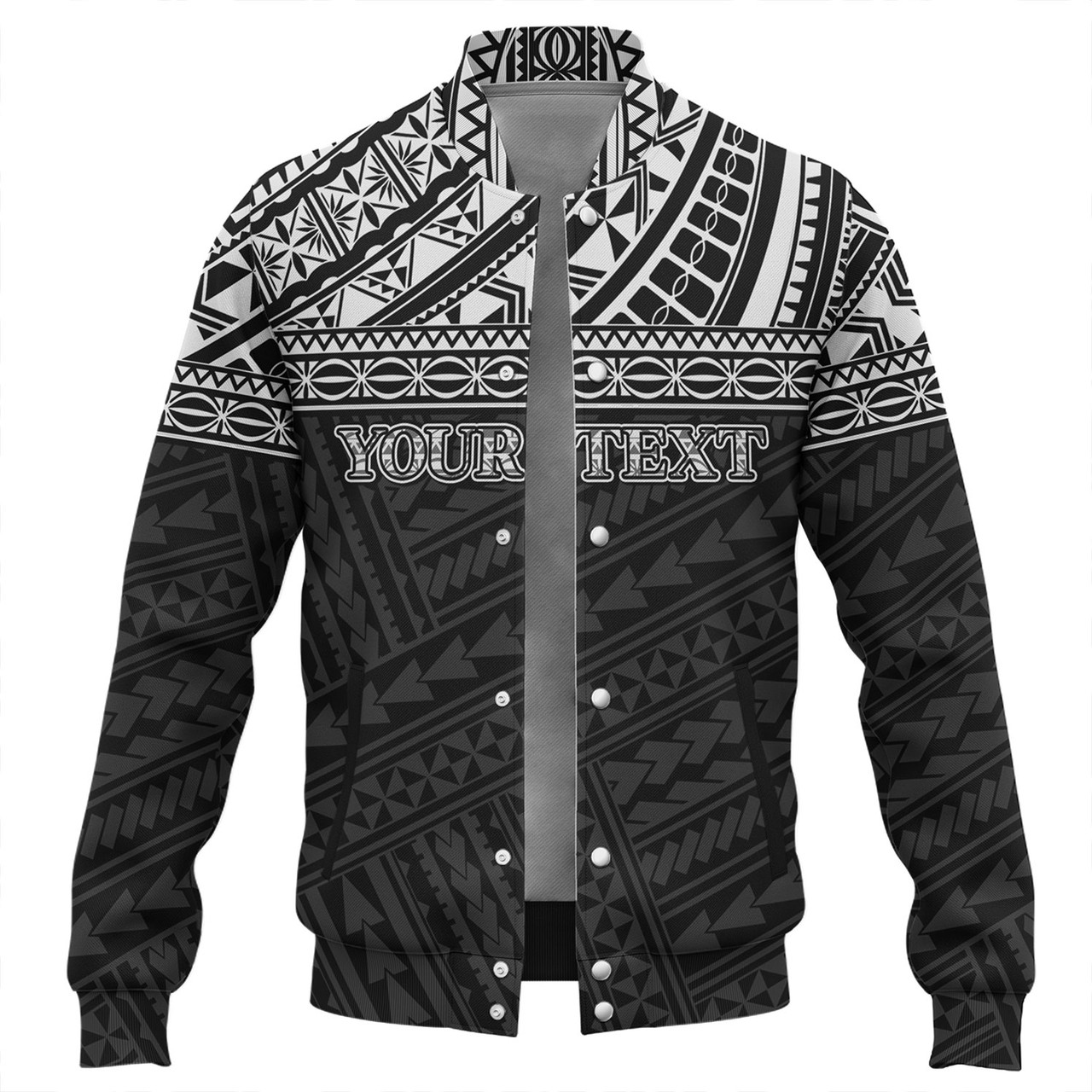 American Samoa Baseball Jacket Custom Polynesian Black Version