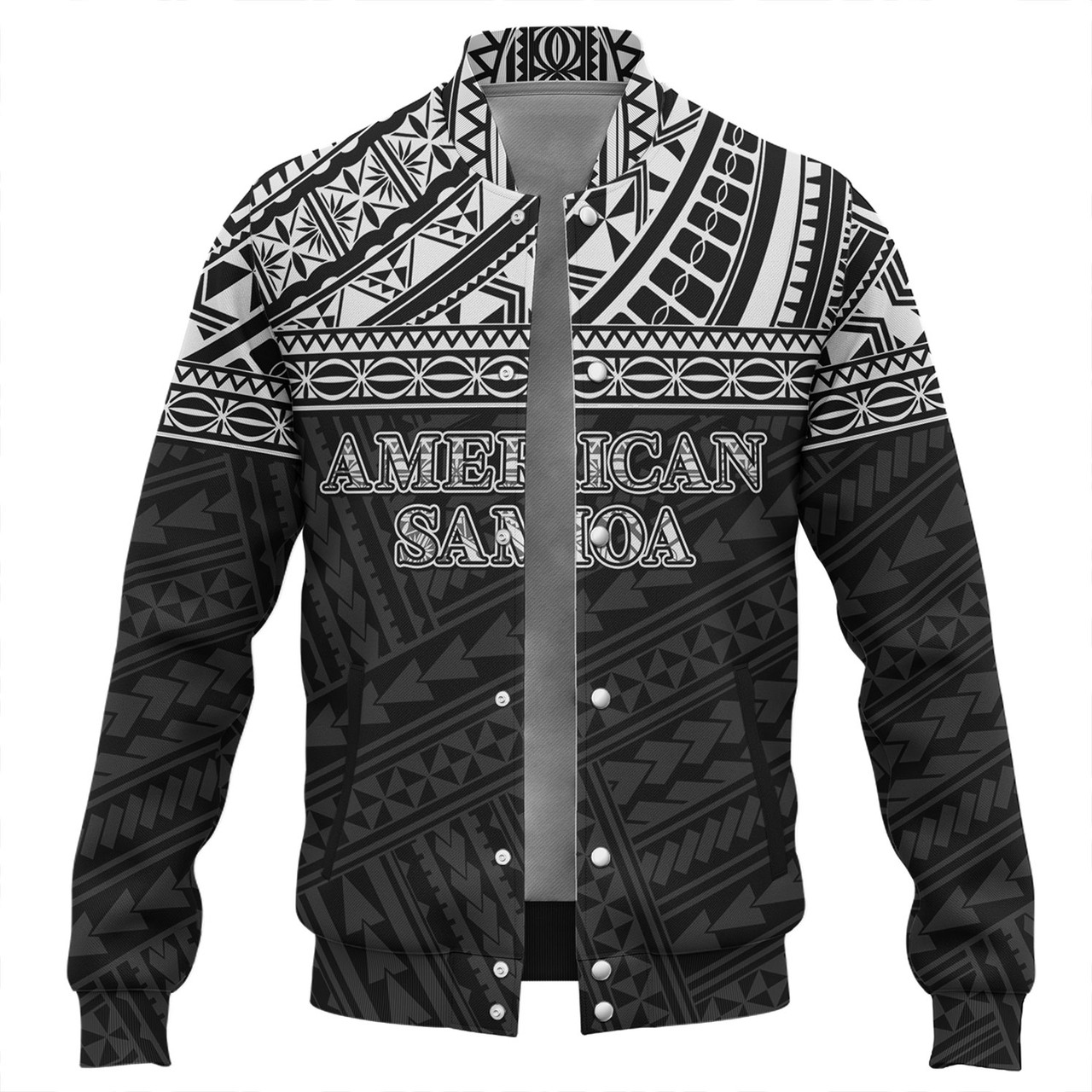 American Samoa Baseball Jacket Custom Polynesian Black Version