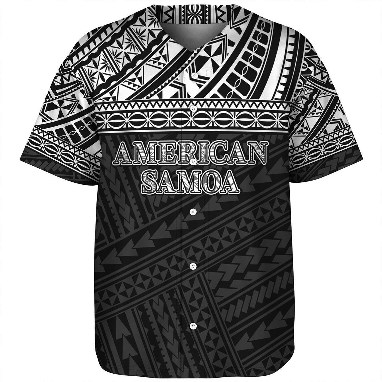 American Samoa Baseball Shirt Custom Polynesian Black Version
