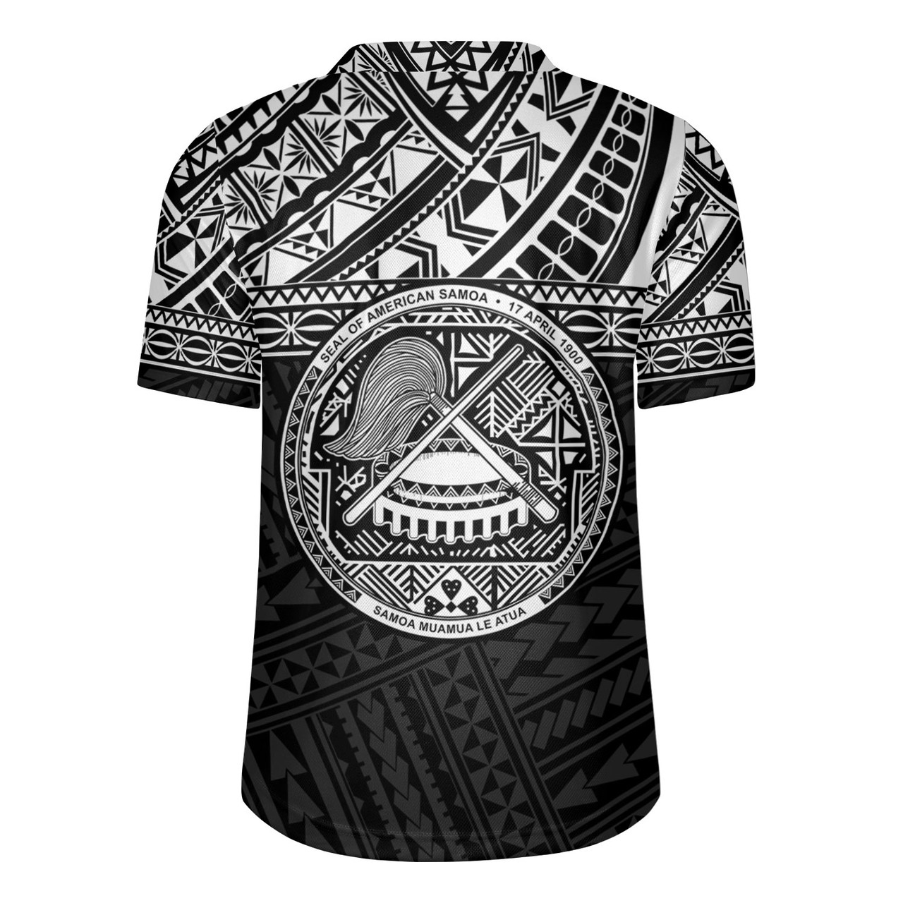 American Samoa Rugby Jersey Custom Polynesian Black Version