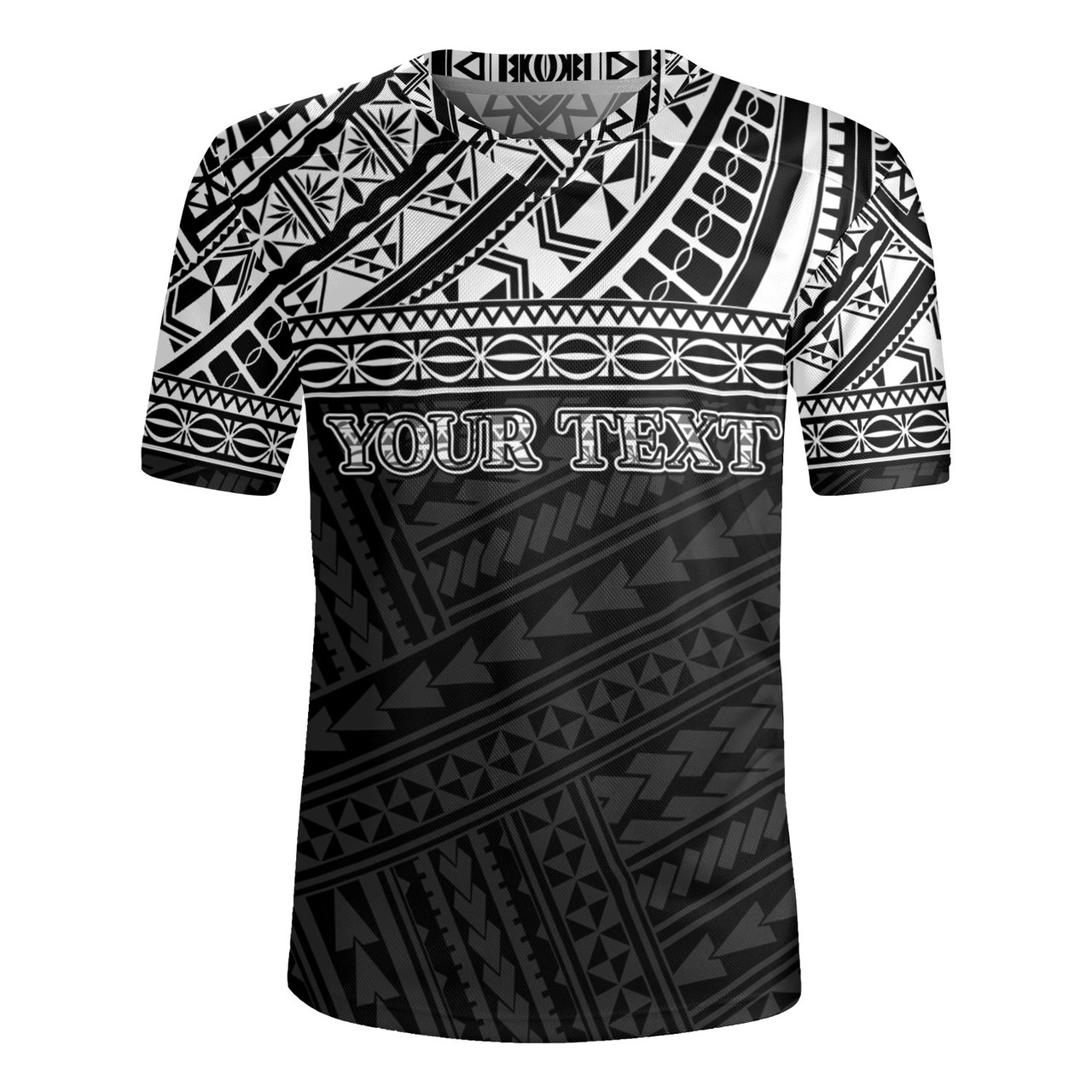 American Samoa Rugby Jersey Custom Polynesian Black Version