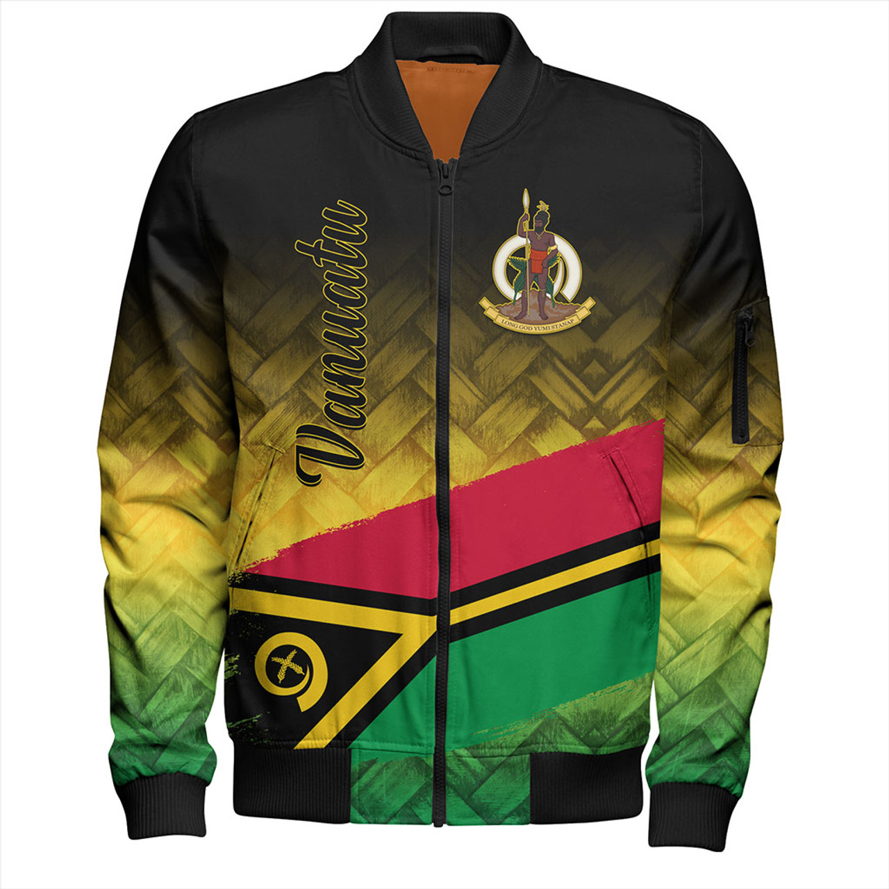 Vanuatu Bomber Jacket Flag Lauhala Style