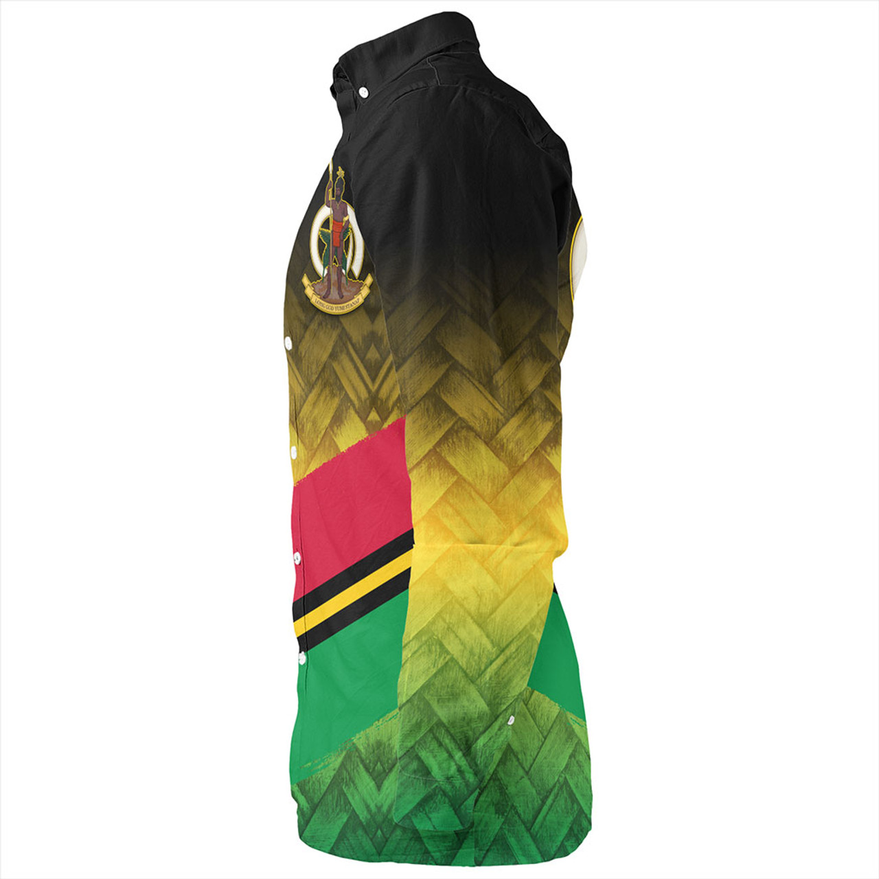 Vanuatu Long Sleeve Shirt Flag Lauhala Style