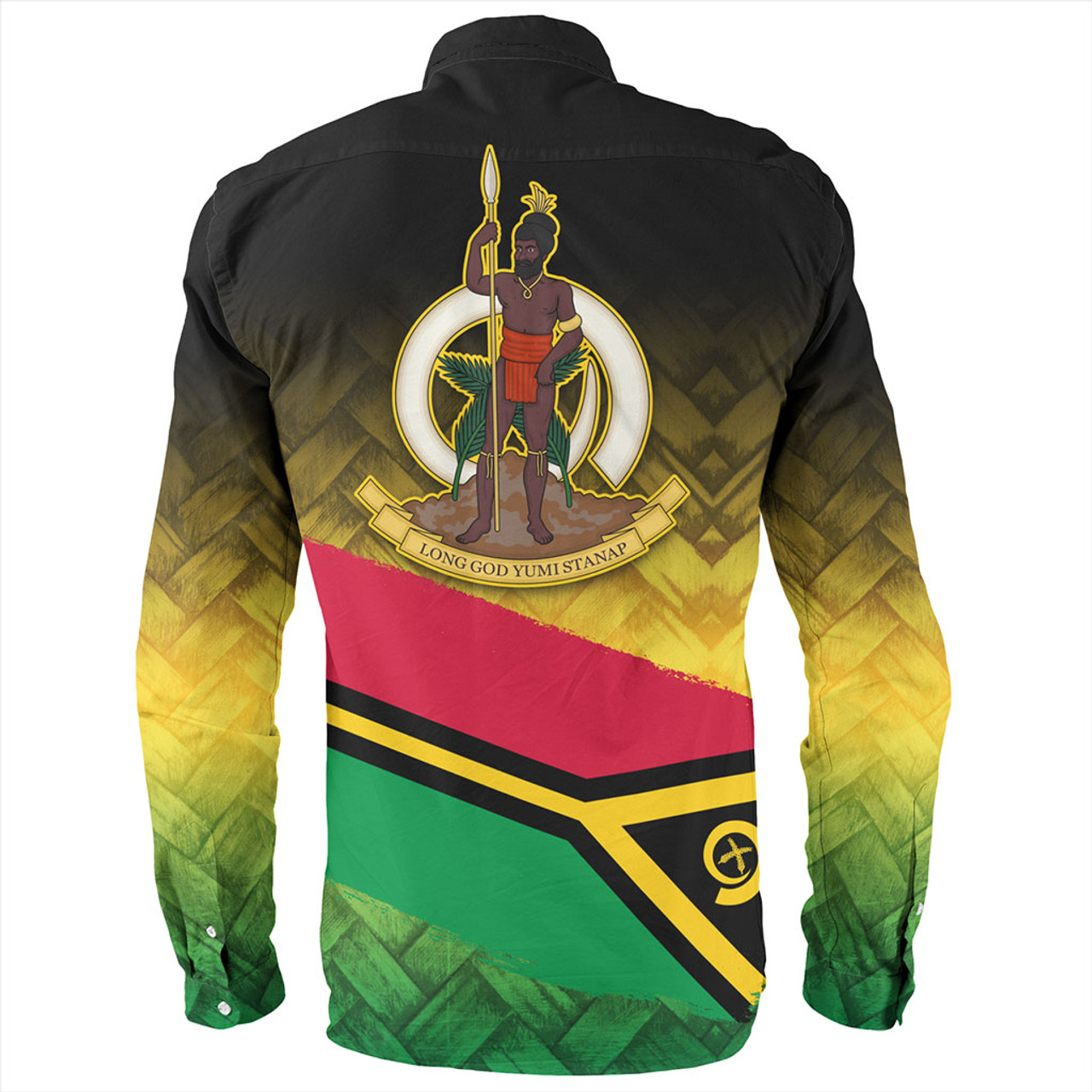 Vanuatu Long Sleeve Shirt Flag Lauhala Style