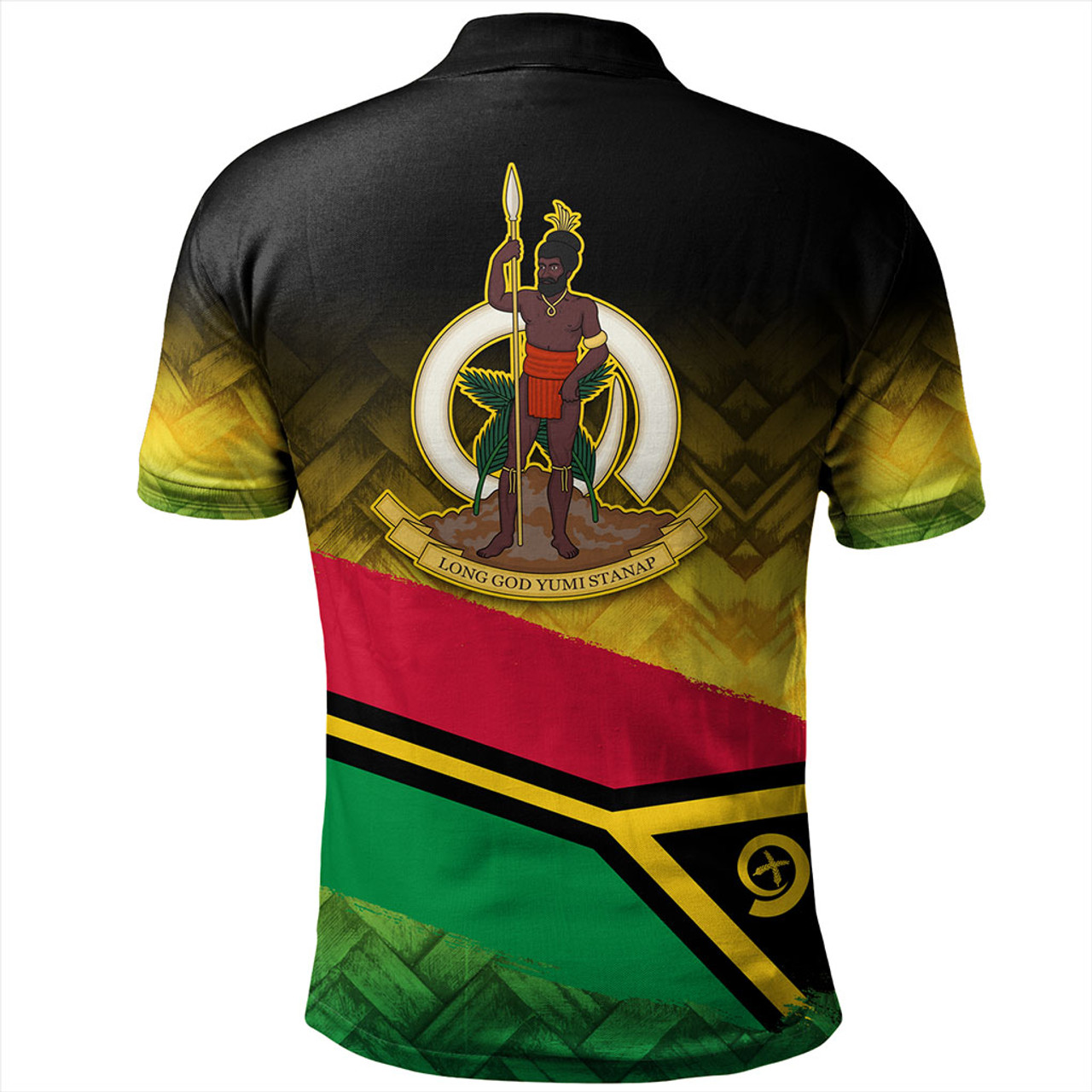 Vanuatu Polo Shirt Flag Lauhala Style