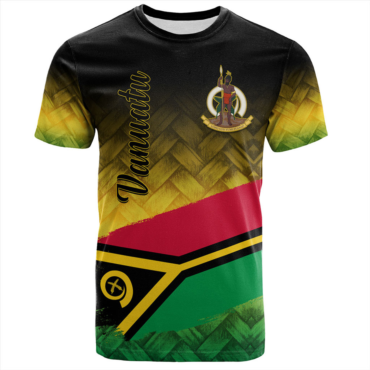 Vanuatu T-Shirt Flag Lauhala Style