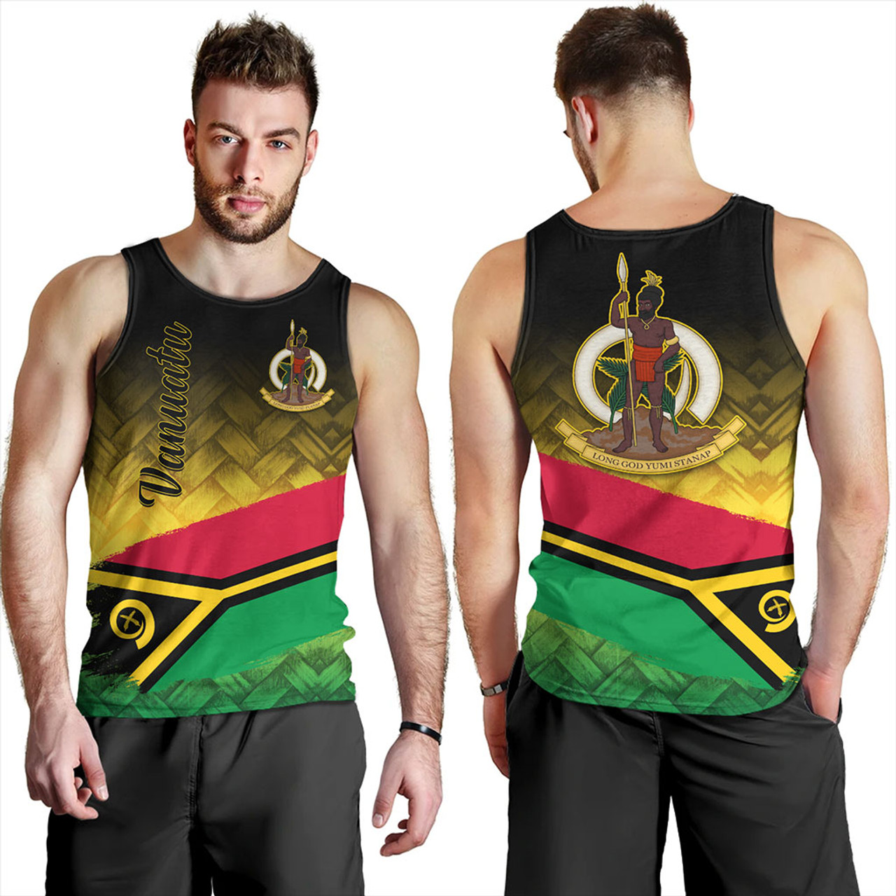 Vanuatu Tank Top Flag Lauhala Style