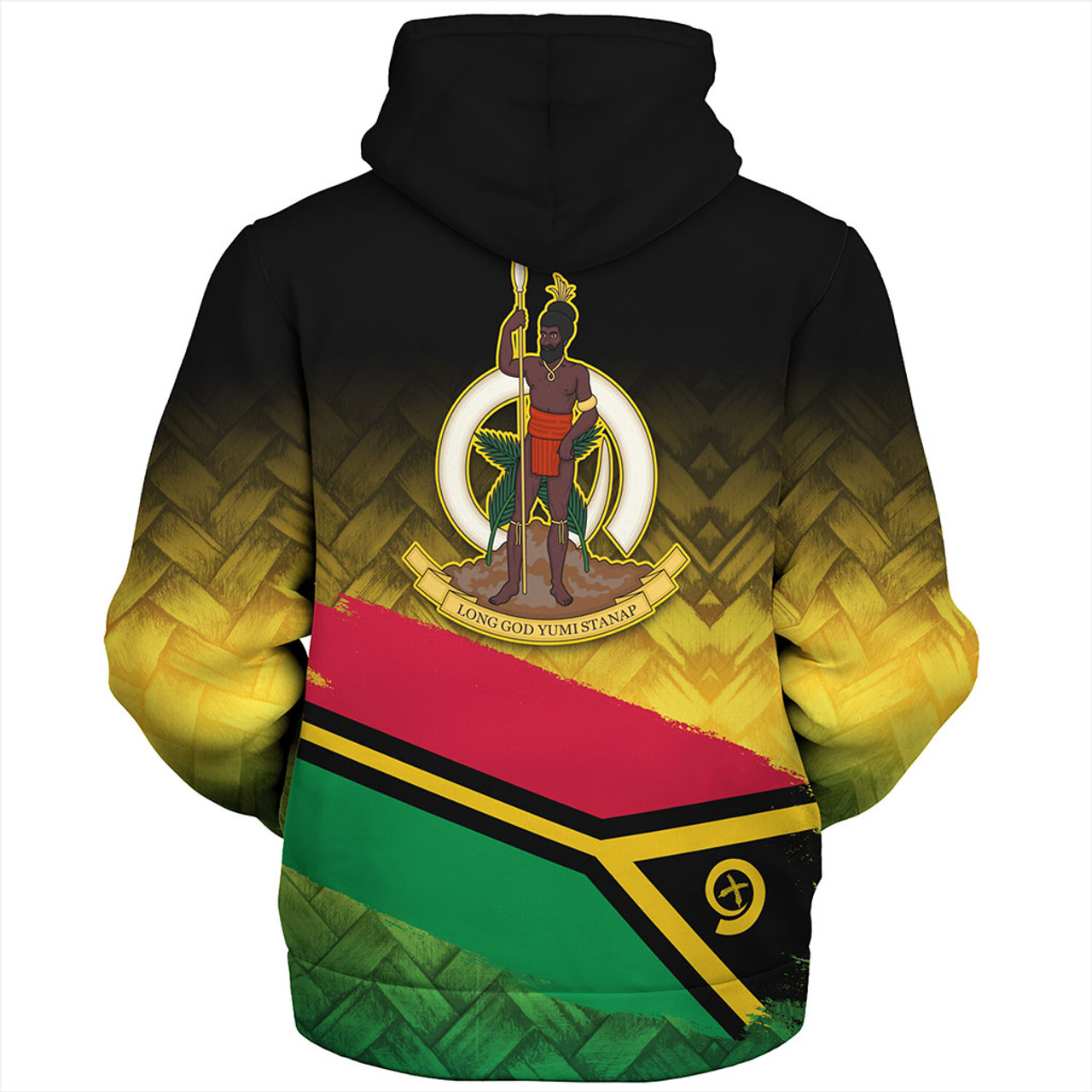 Vanuatu Sherpa Hoodie Flag Lauhala Style