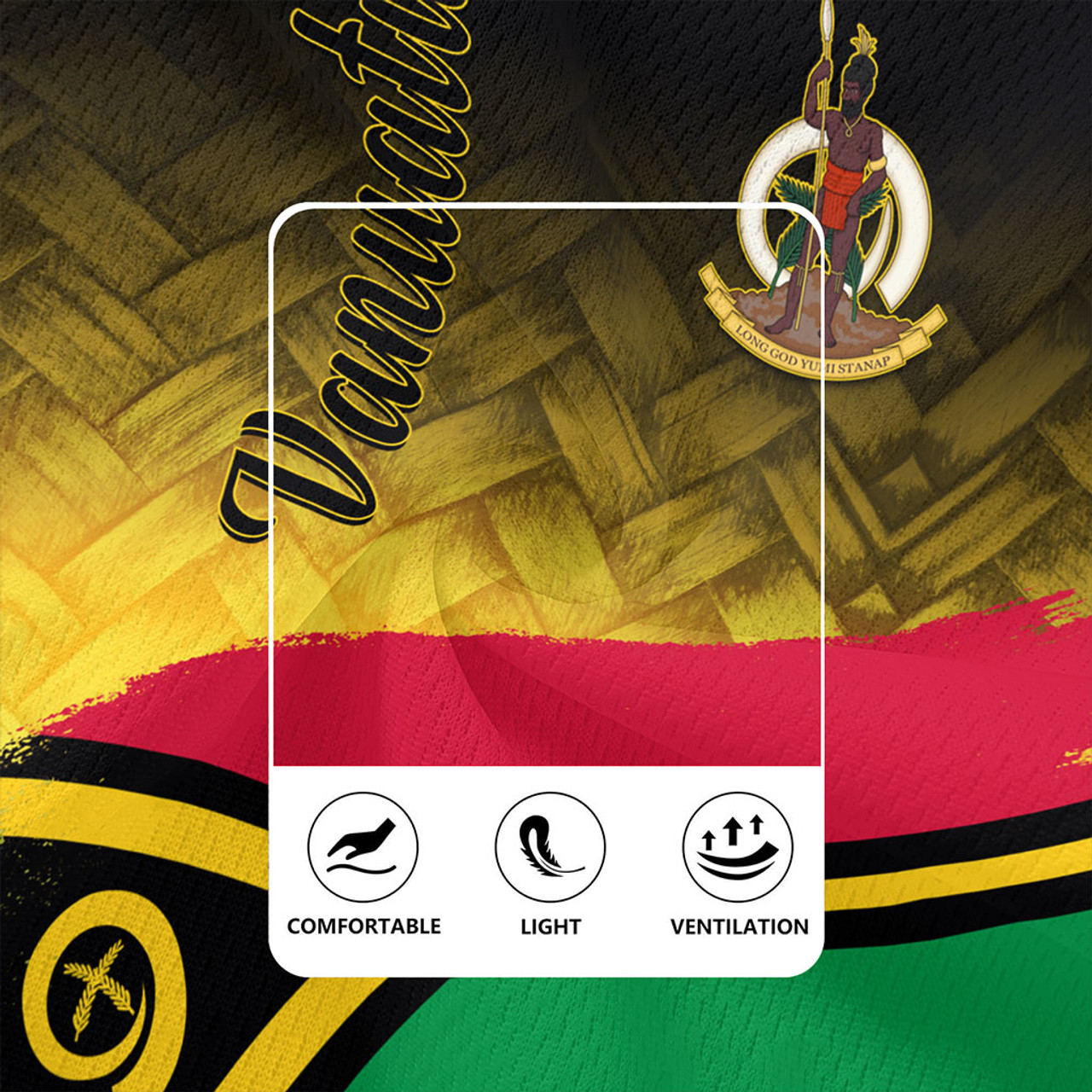 Vanuatu Rugby Jersey Flag Lauhala Style