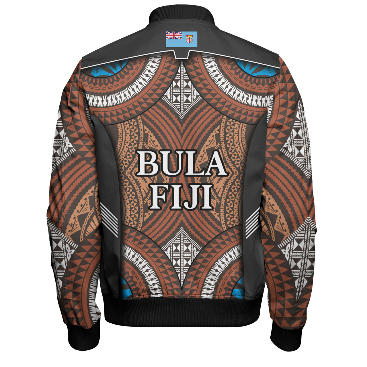 Fiji Bomber Jacket Custom Bula Fiji Rugby Tapa Design