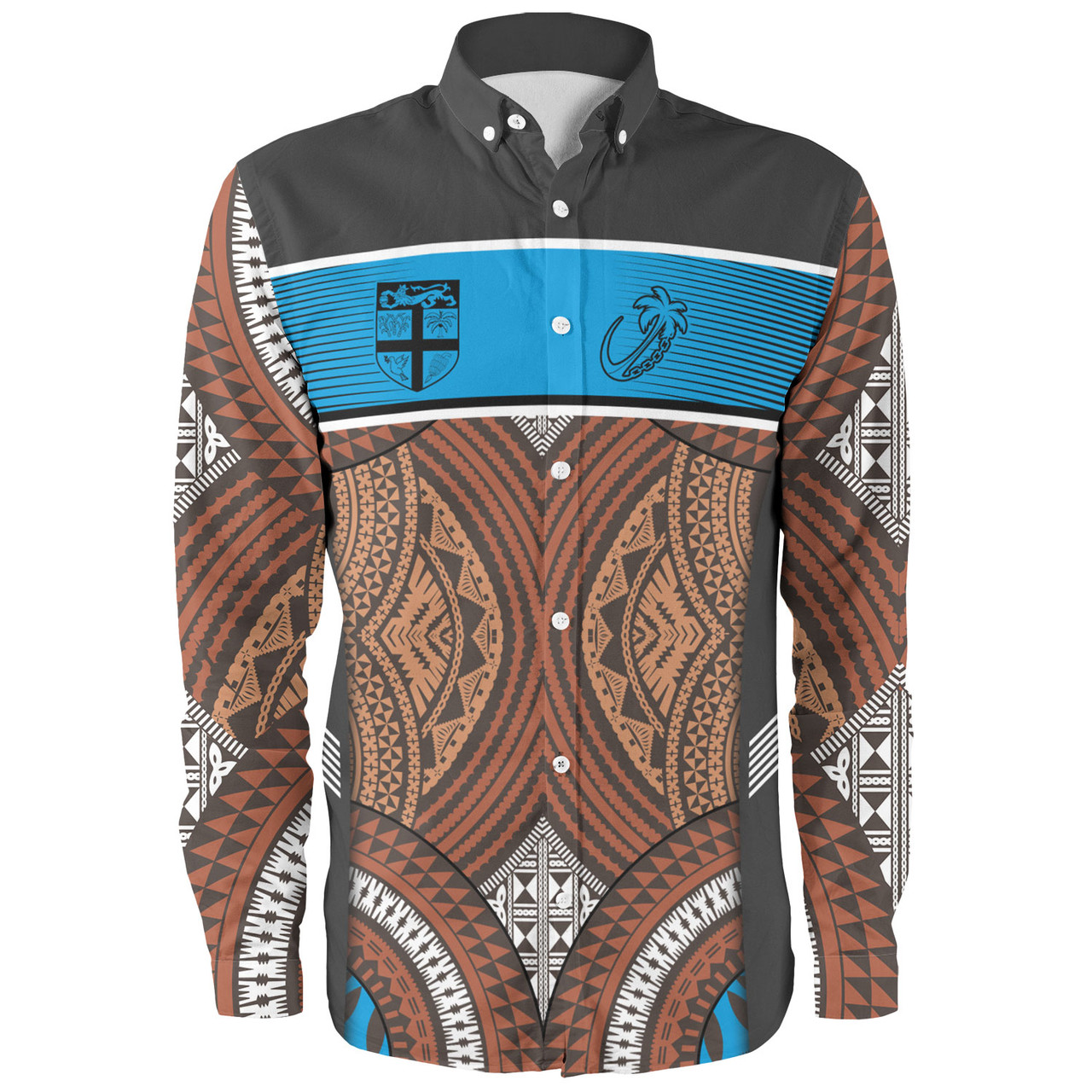 Fiji Long Sleeve Shirt Custom Bula Fiji Rugby Tapa Design