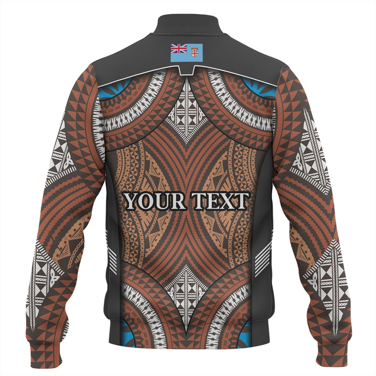 Fiji Baseball Jacket Custom Bula Fiji Rugby Tapa Design