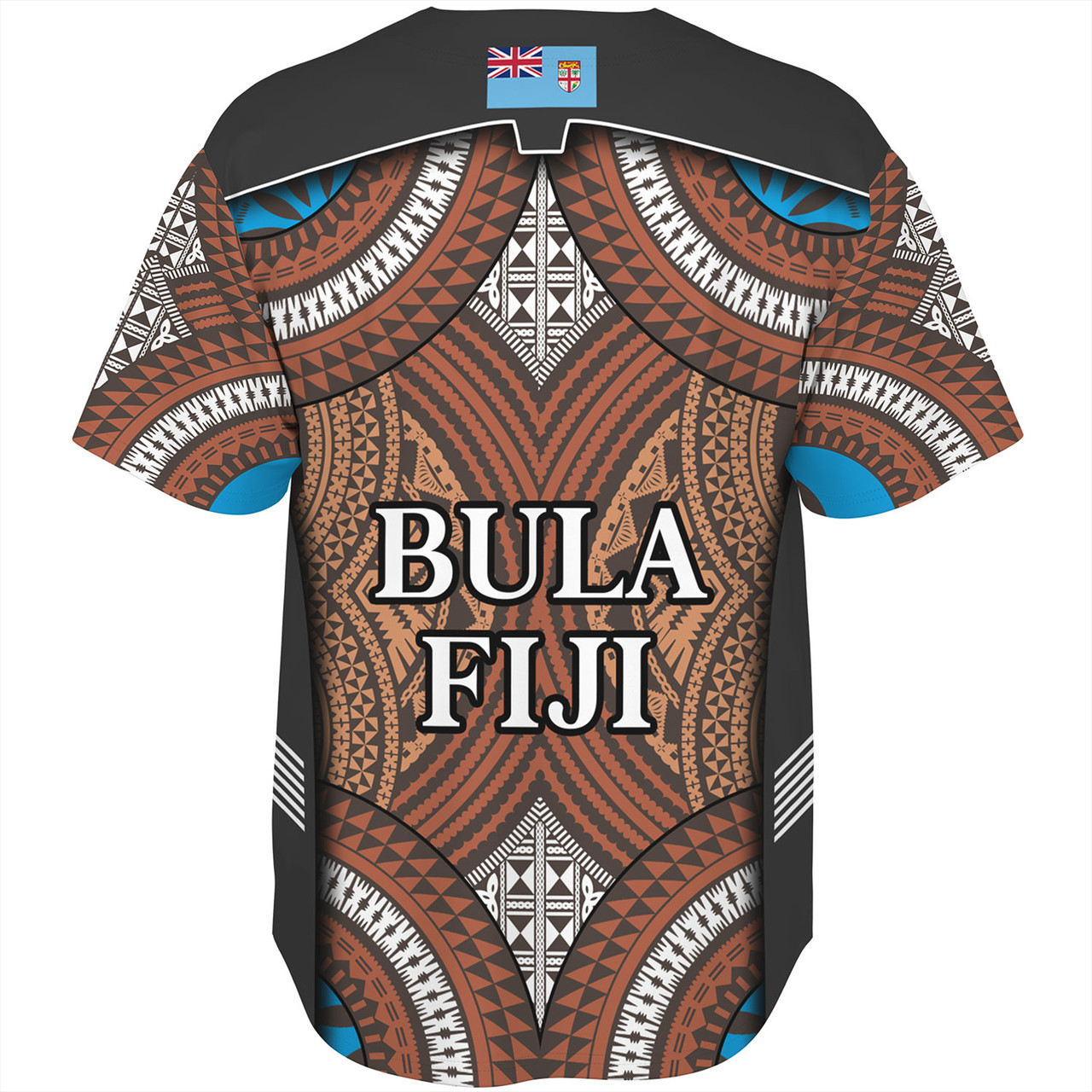 Fiji Baseball Shirt Custom Bula Fiji Rugby Tapa Design