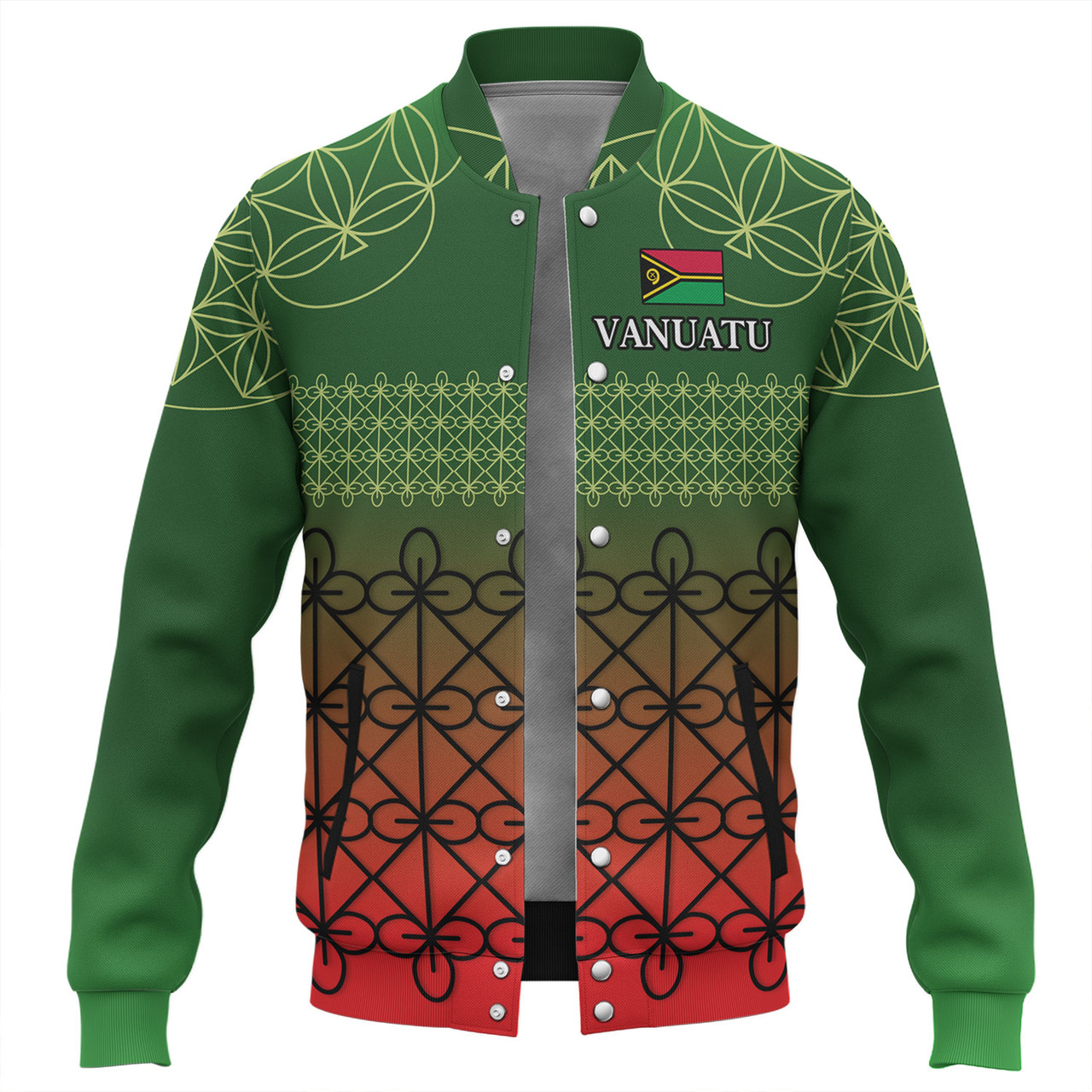 Vanuatu Baseball Jacket Custom Seal Flag Color Mutis En Atan Design