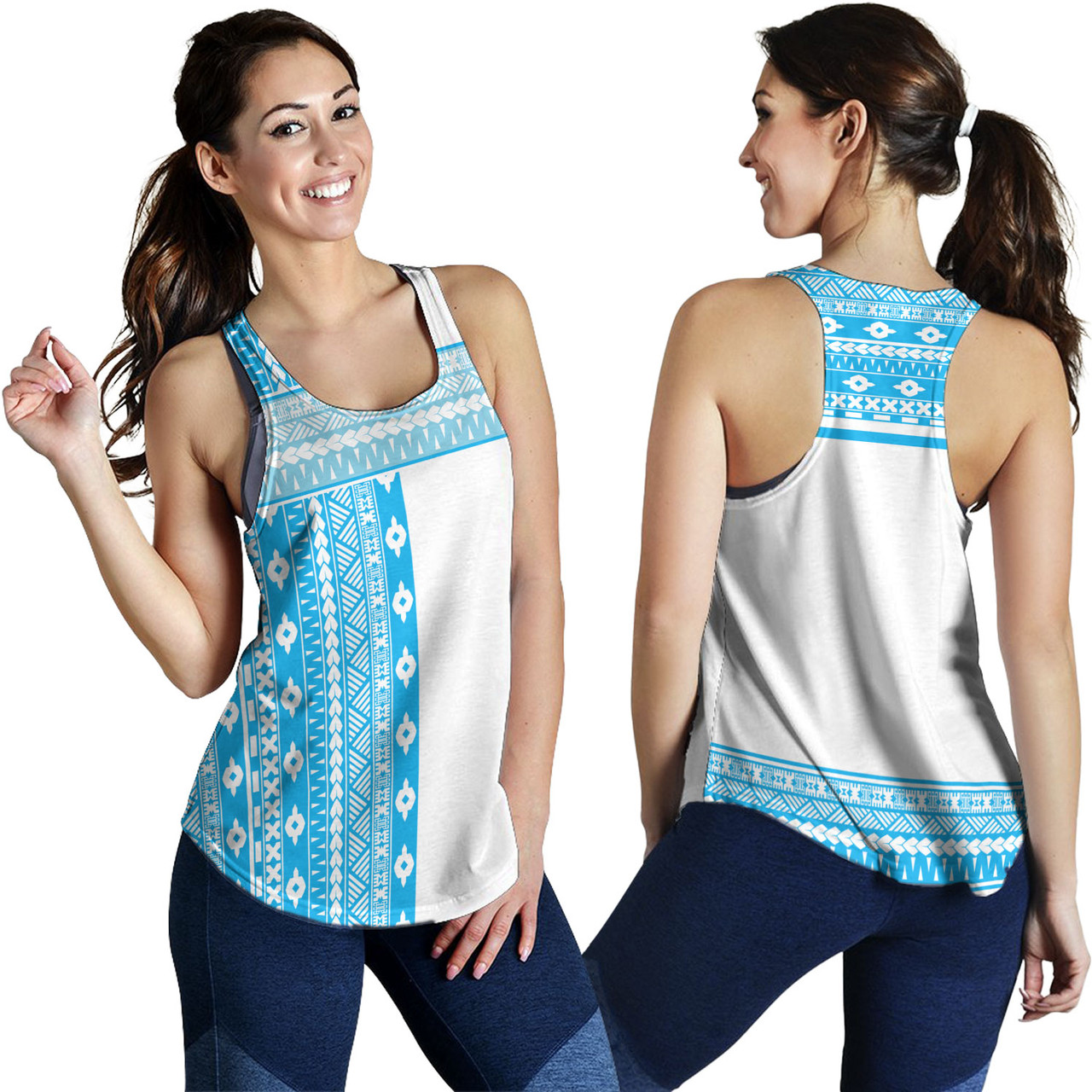 Fiji Women Tank Fijian Makare And Tapa Design