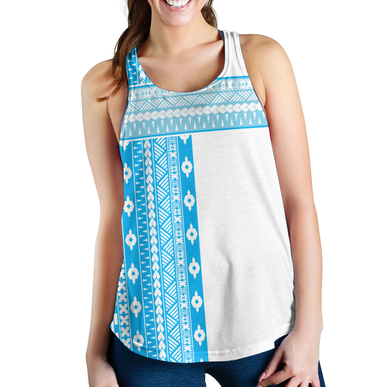 Fiji Women Tank Fijian Makare And Tapa Design