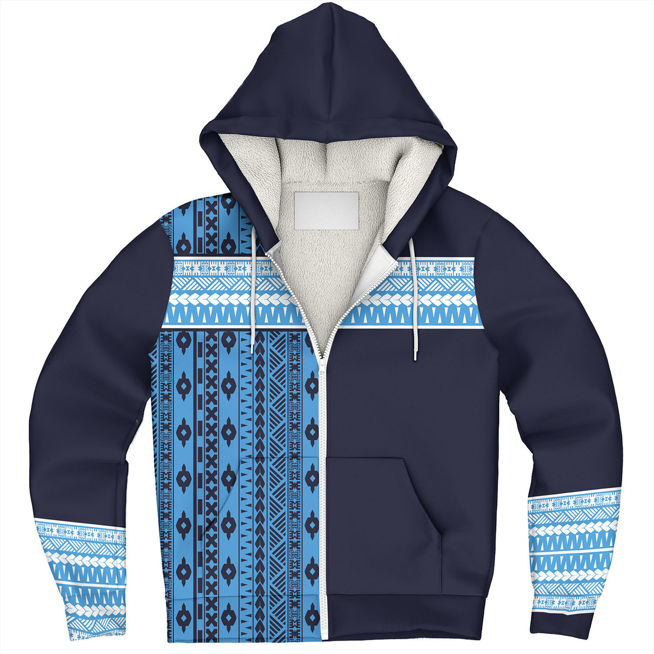 Fiji Sherpa Hoodie Fijian Makare And Tapa Design