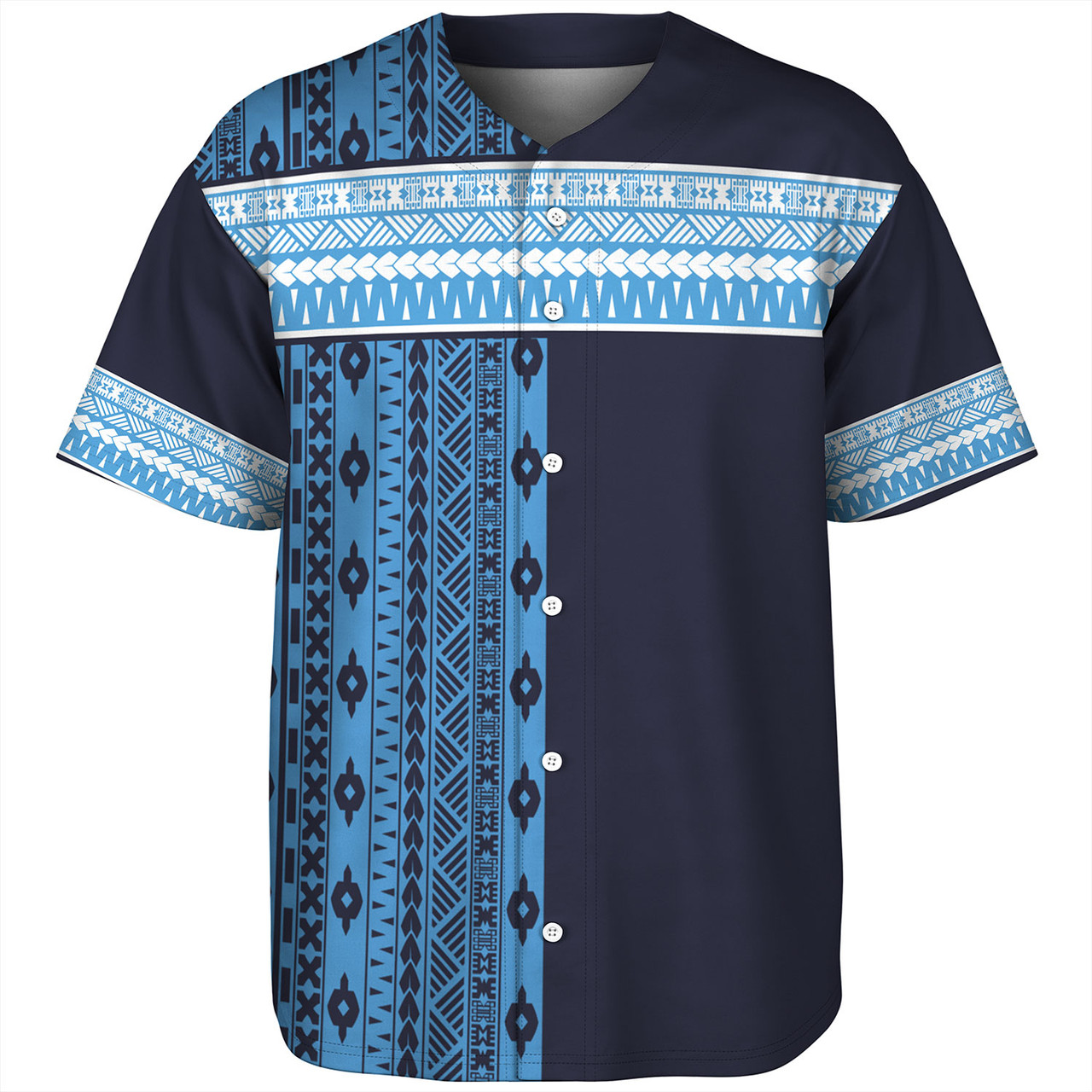 Fiji Baseball Shirt Fijian Makare And Tapa Design