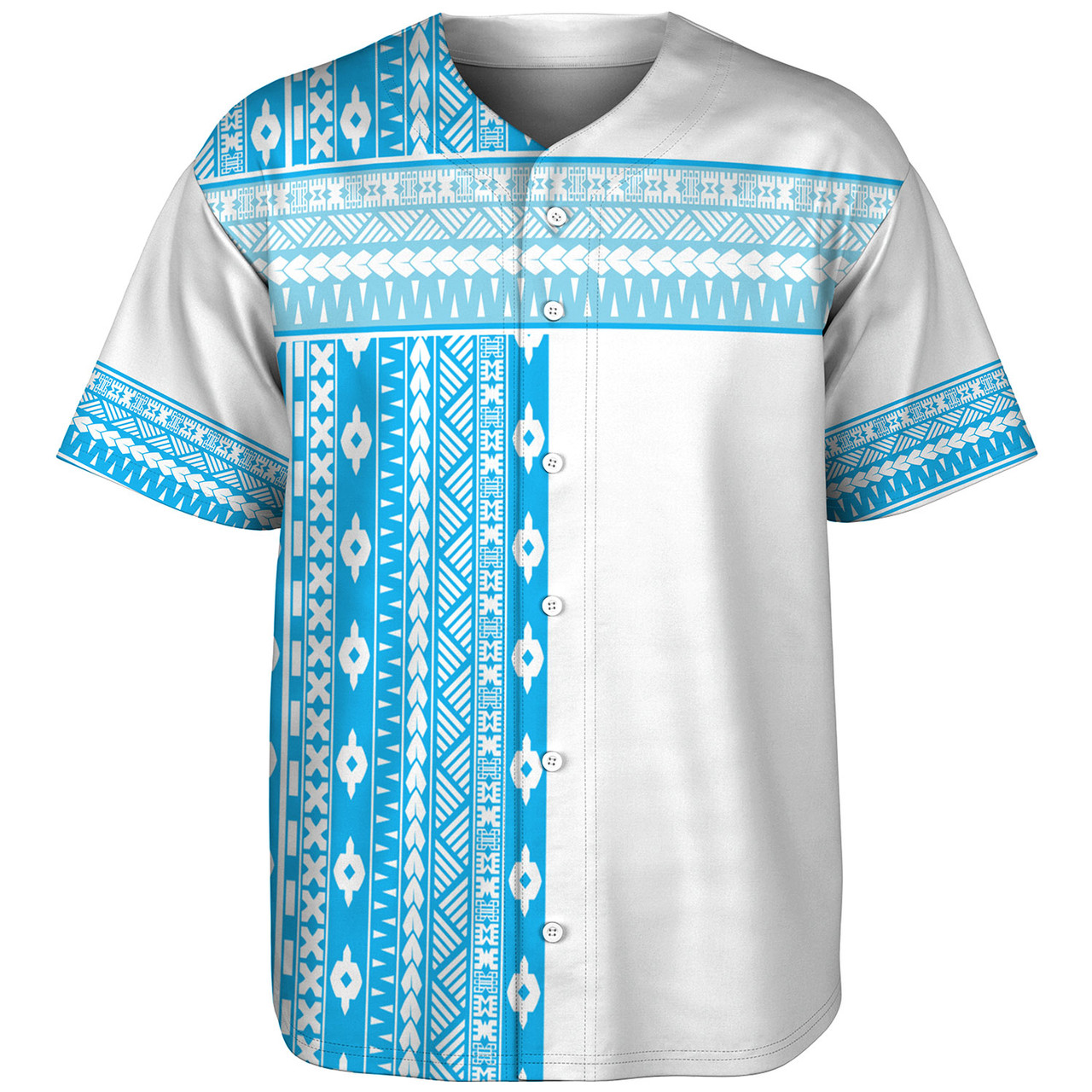 Fiji Baseball Shirt Fijian Makare And Tapa Design