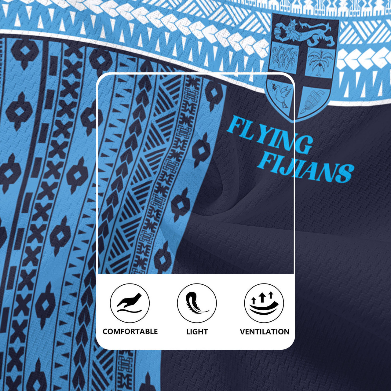 Fiji Rugby Jersey Custom Rugby Flying Fijian Makare And Tapa Design