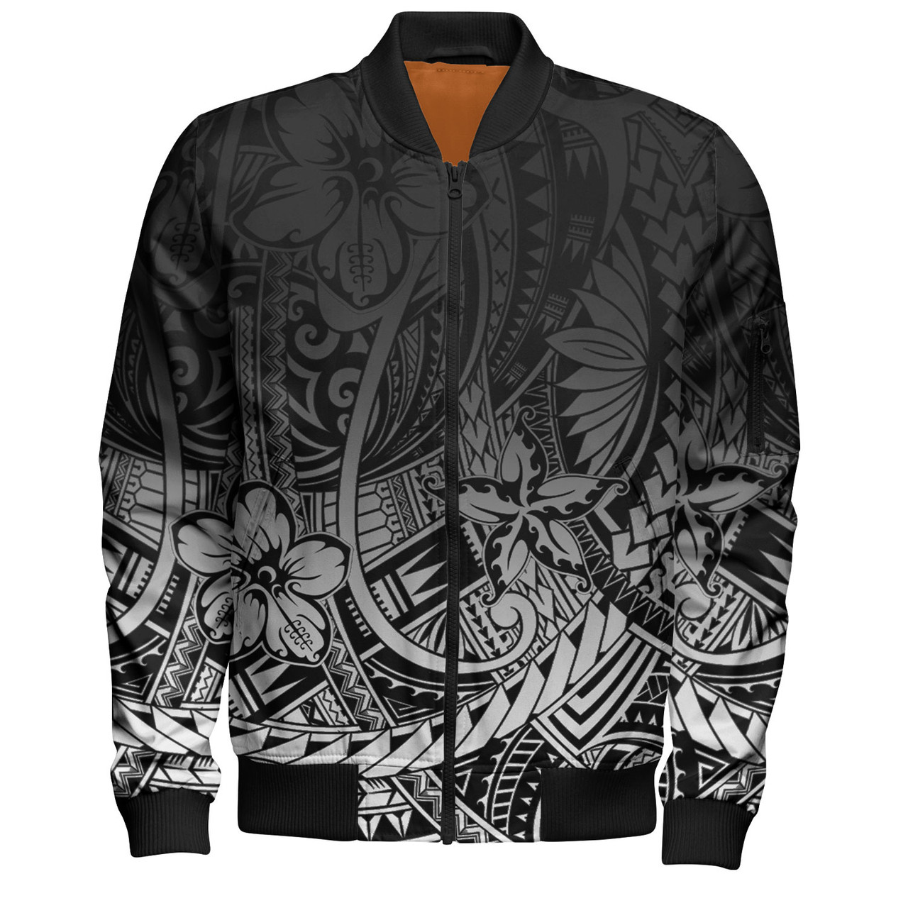 Polynesian Pattern Design With Ethnic And Floral Bomber Jacket