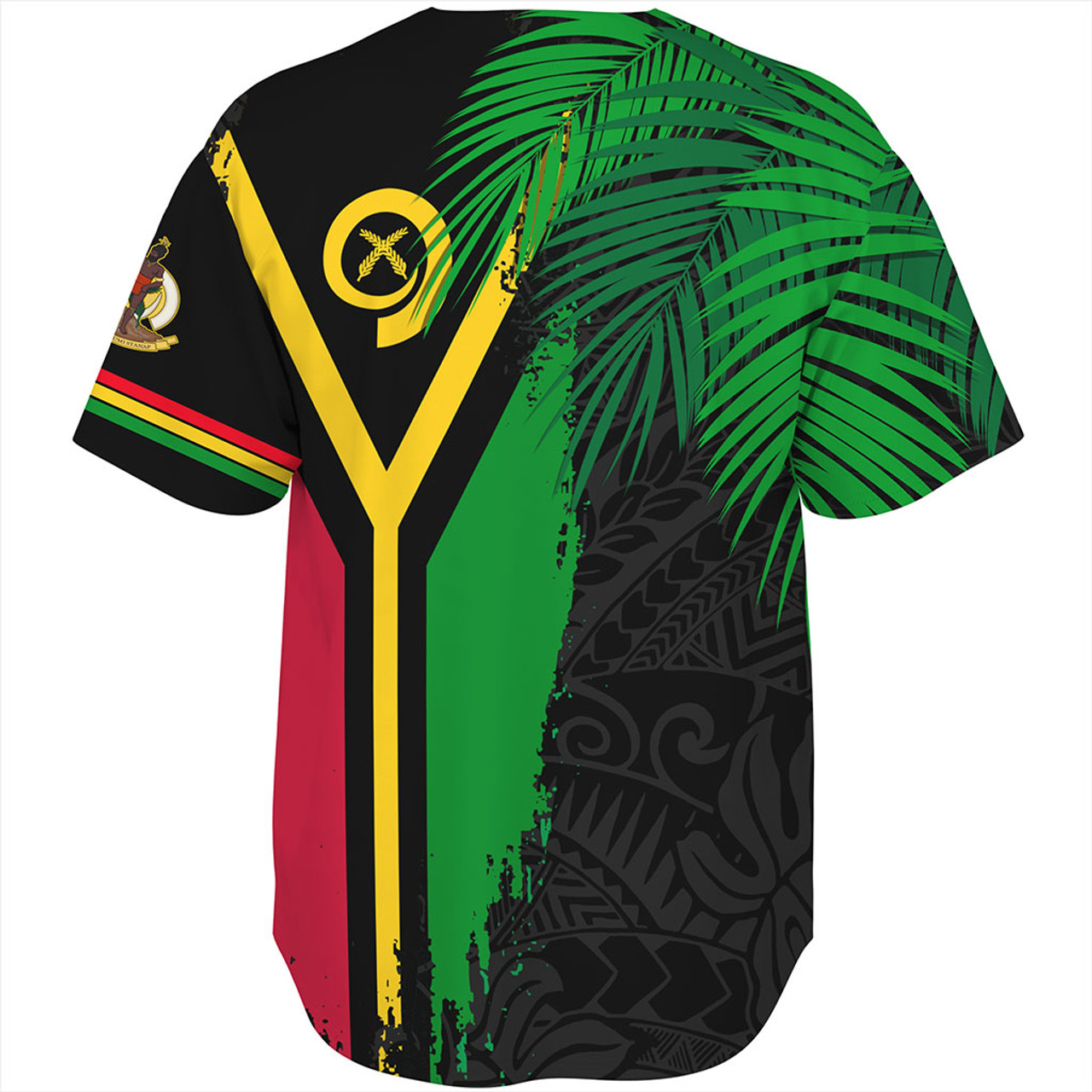 Vanuatu Baseball Shirt Special Fabric Leaves