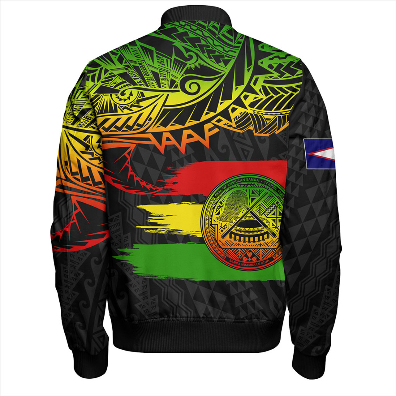 American Samoa Bomber Jacket Tribal Polynesian Grunge Reggae