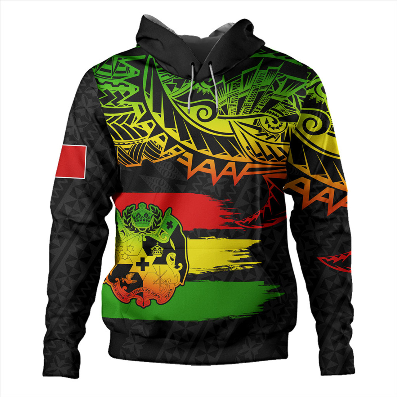 Tonga Hoodie Tribal Polynesian Grunge Reggae