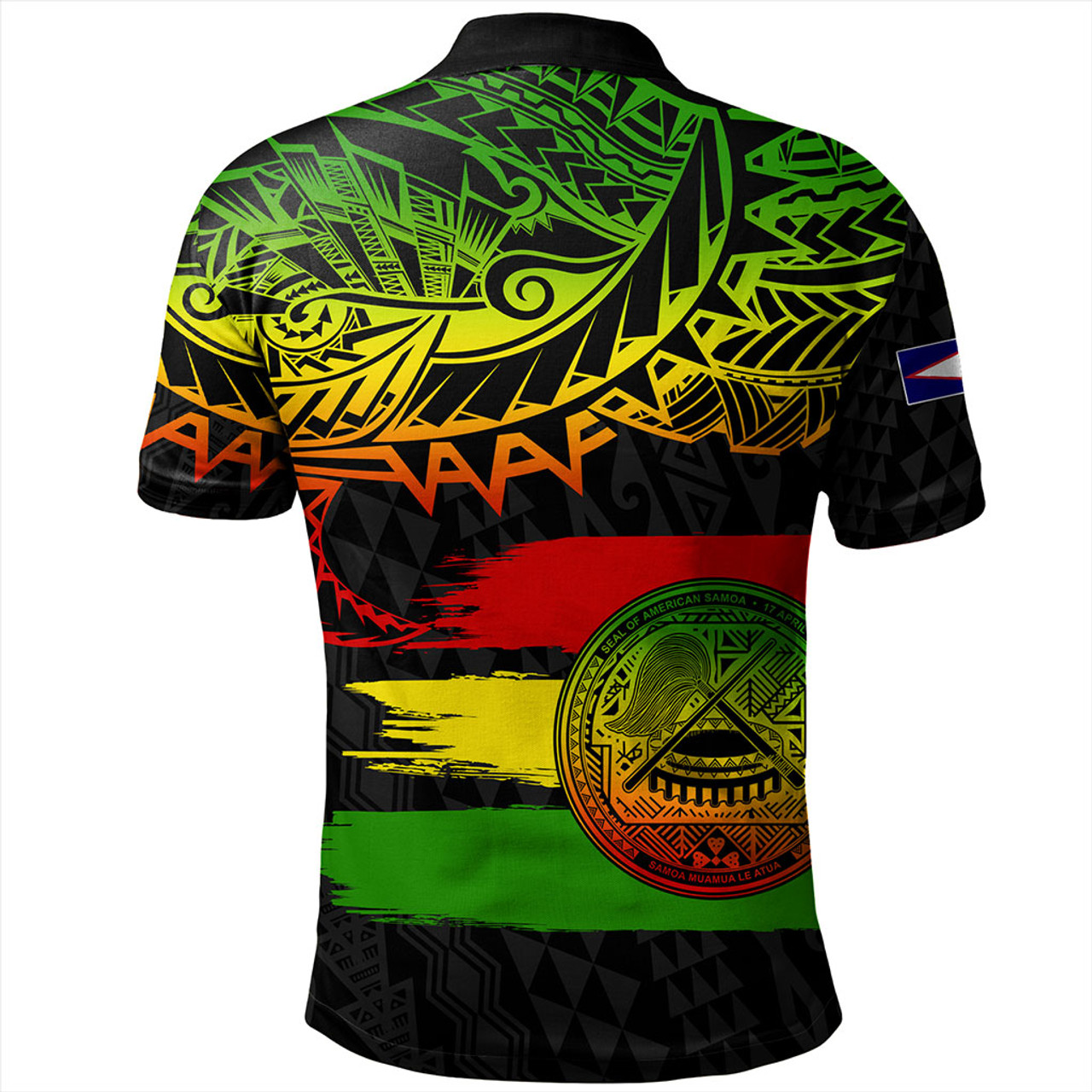 American Samoa Polo Shirt Tribal Polynesian Grunge Reggae