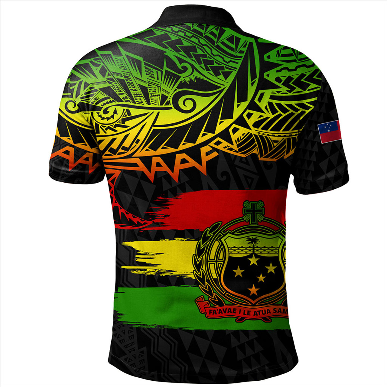 Samoa Polo Shirt Tribal Polynesian Grunge Reggae