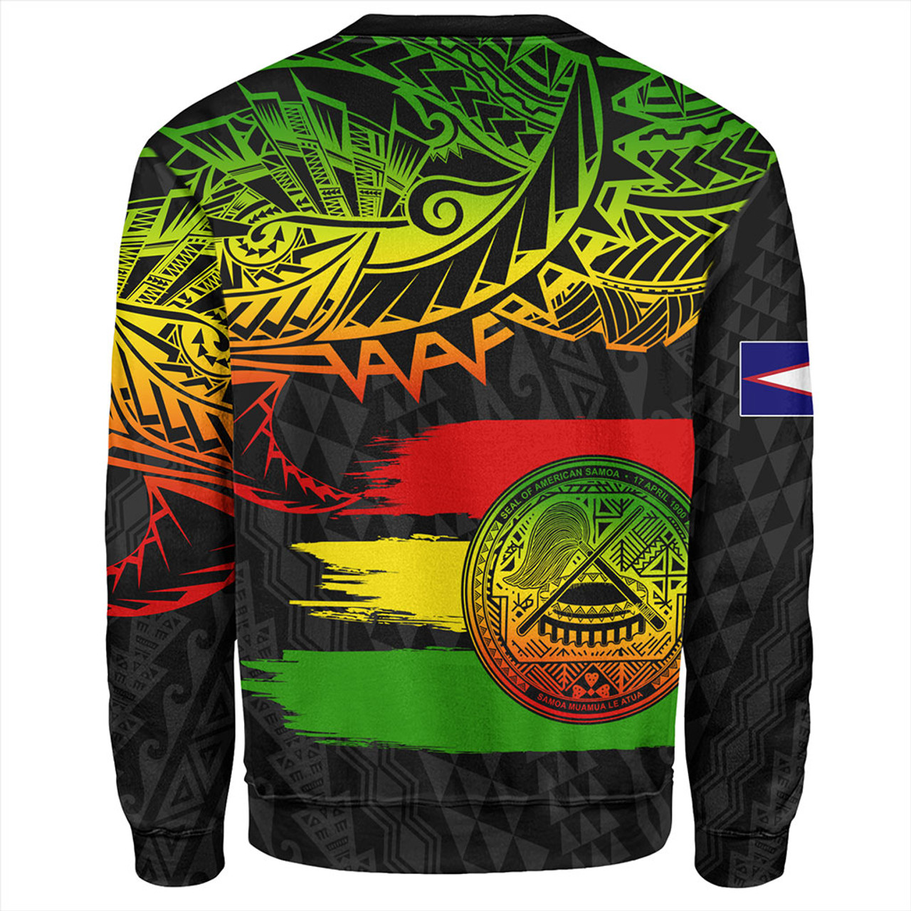 American Samoa Sweatshirt Tribal Polynesian Grunge Reggae