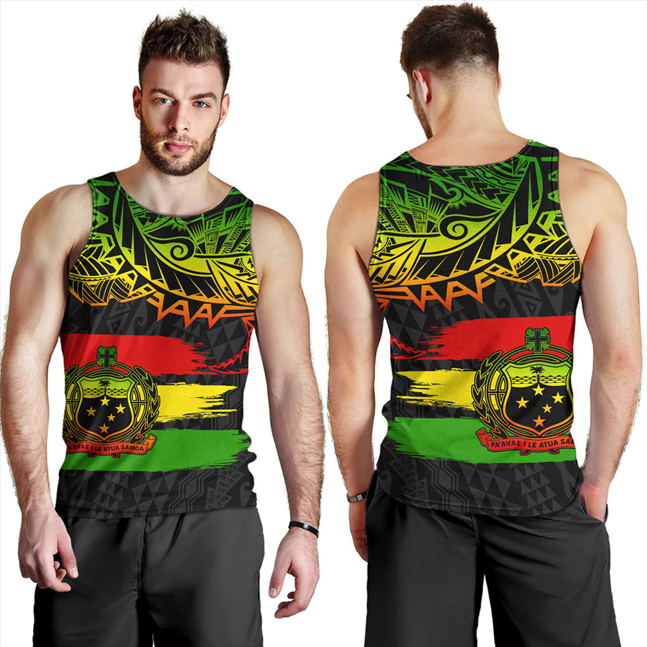 Samoa Tank Top Tribal Polynesian Grunge Reggae