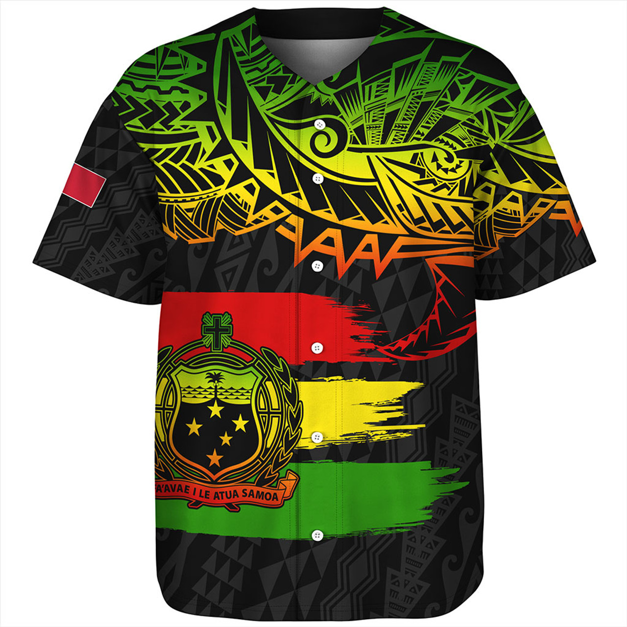 Samoa Baseball Shirt Tribal Polynesian Grunge Reggae