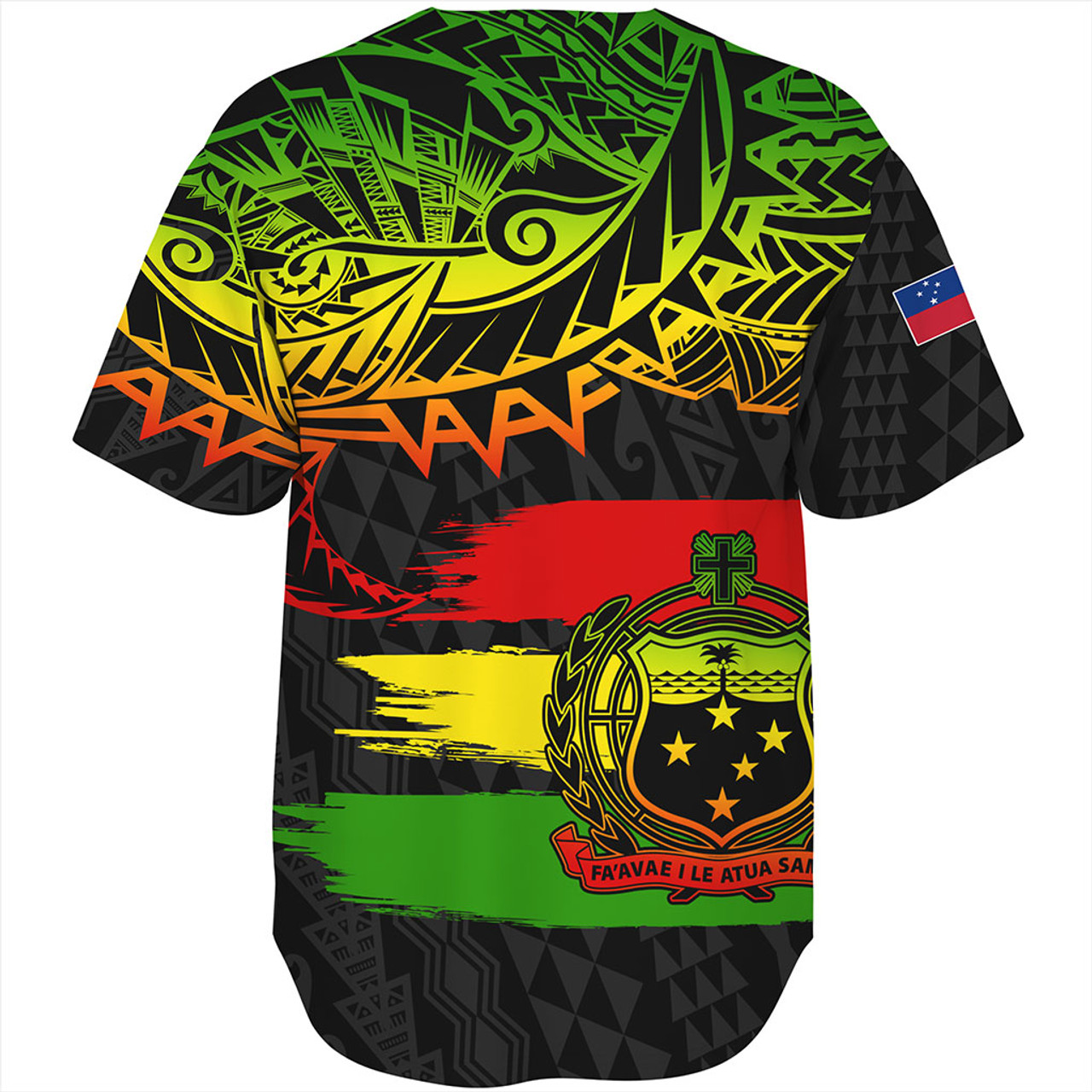 Samoa Baseball Shirt Tribal Polynesian Grunge Reggae