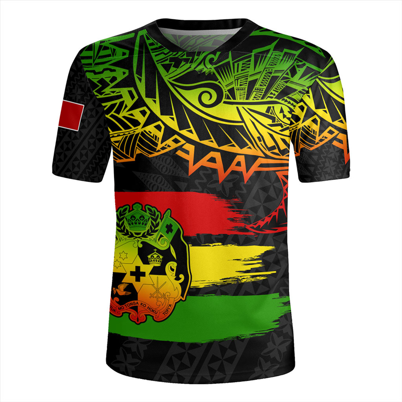 Tonga Rugby Jersey Tribal Polynesian Grunge Reggae