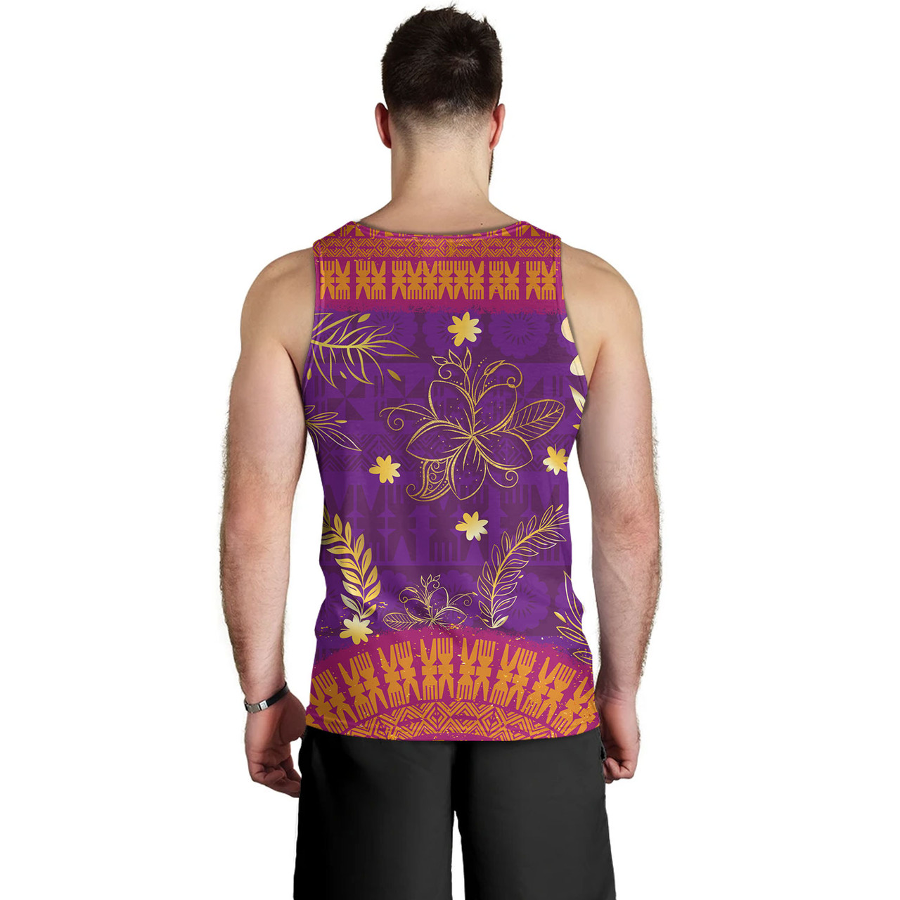 Fiji Tank Top Fiji Tapa Tropical Plumeria Flowers Bouquet