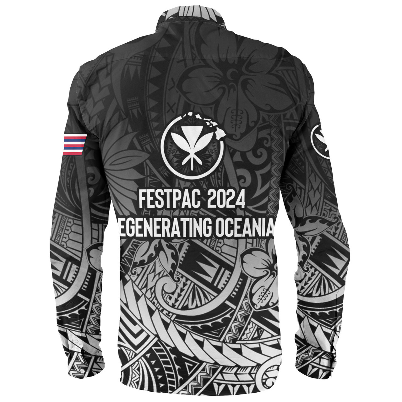 Hawaii Long Sleeve Shirt FestPAC 2024 Polynesian Pattern Design