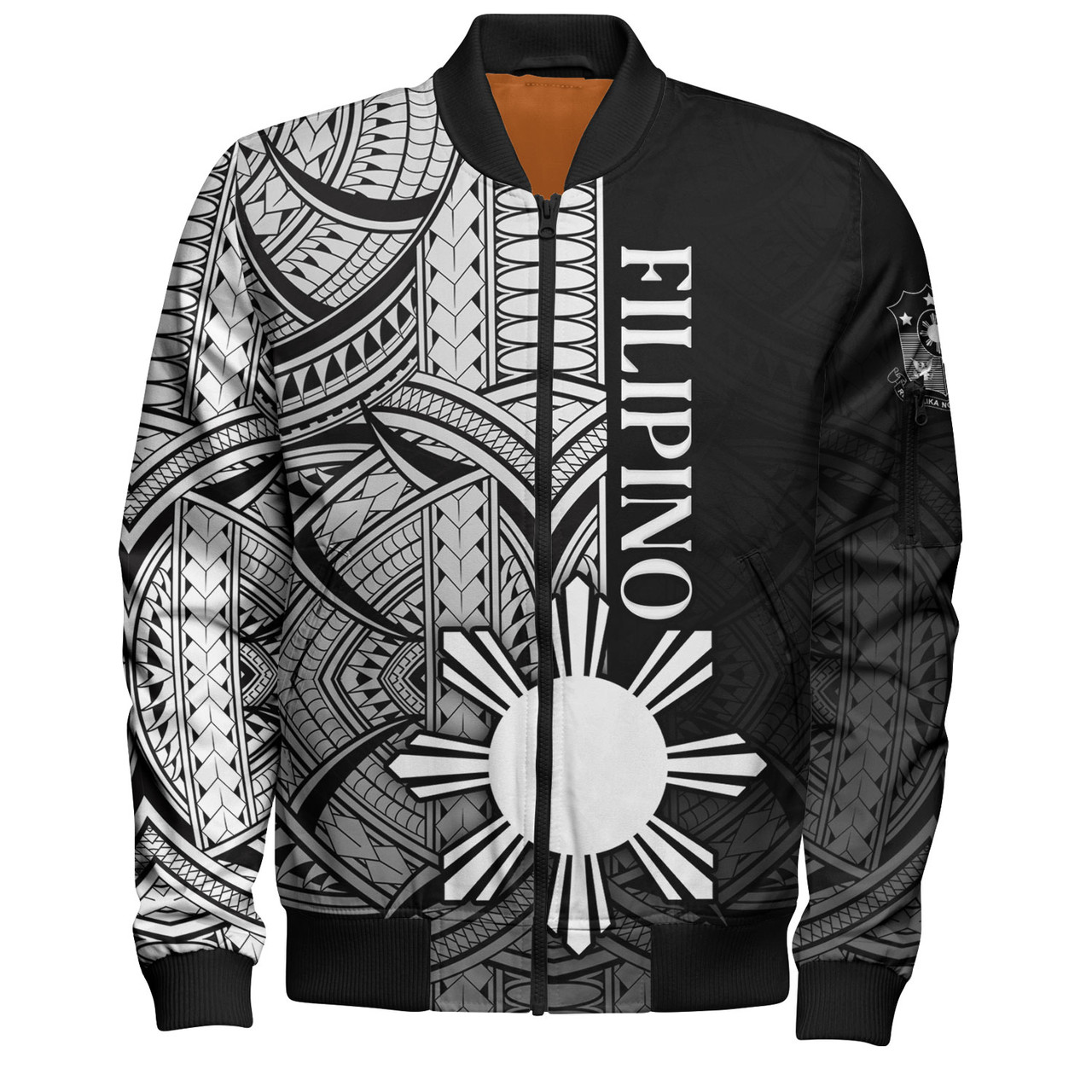 Philippines Filipinos Bomber Jacket Cool Filipino Tribal Tatau Style