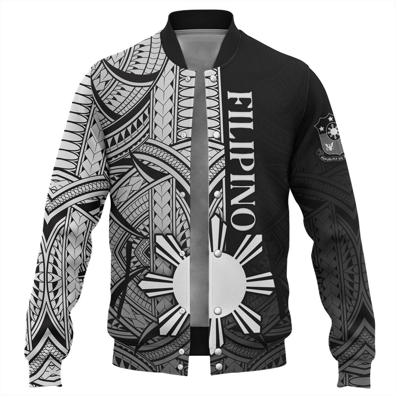 Philippines Filipinos Baseball Jacket Cool Filipino Tribal Tatau Style