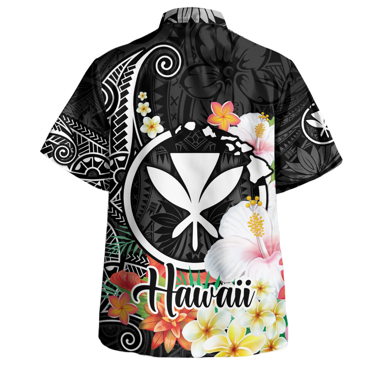Hawaii Hawaiian Shirt Custom Polynesian Curve Pattern Design With Tropical Floral Collection