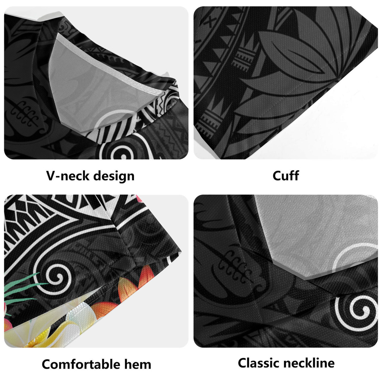 Hawaii Rugby Jersey Custom Polynesian Curve Pattern Design With Tropical Floral Collection