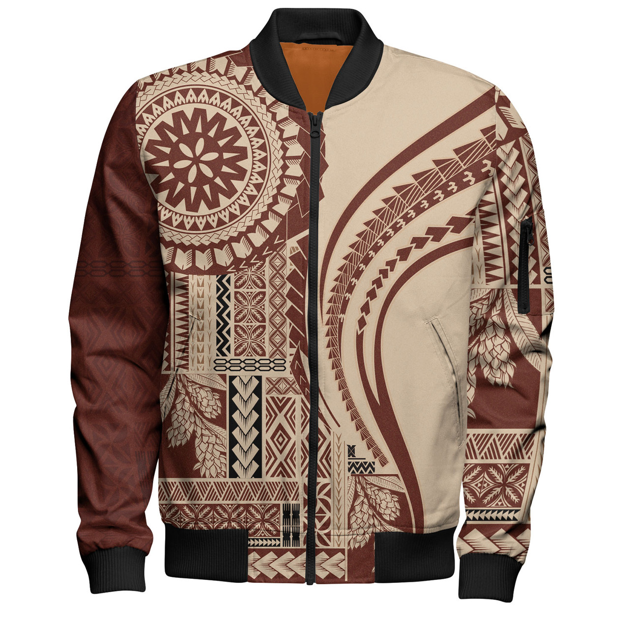 Samoa Bomber Jacket Samoan Siapo Brown Design