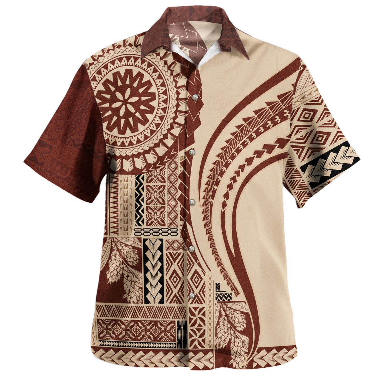 Samoa Hawaiian Shirt Samoan Siapo Brown Design