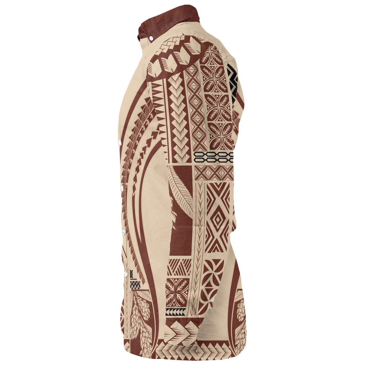 Samoa Long Sleeve Shirt Samoan Siapo Brown Design