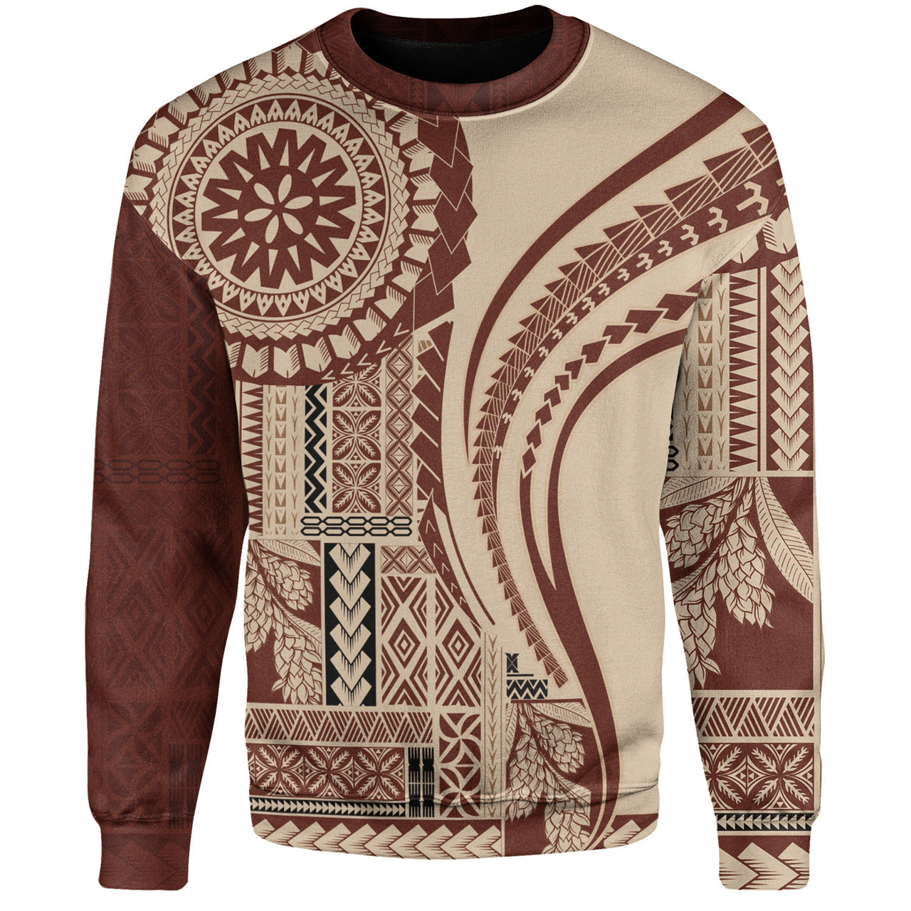 Samoa Sweatshirt Samoan Siapo Brown Design