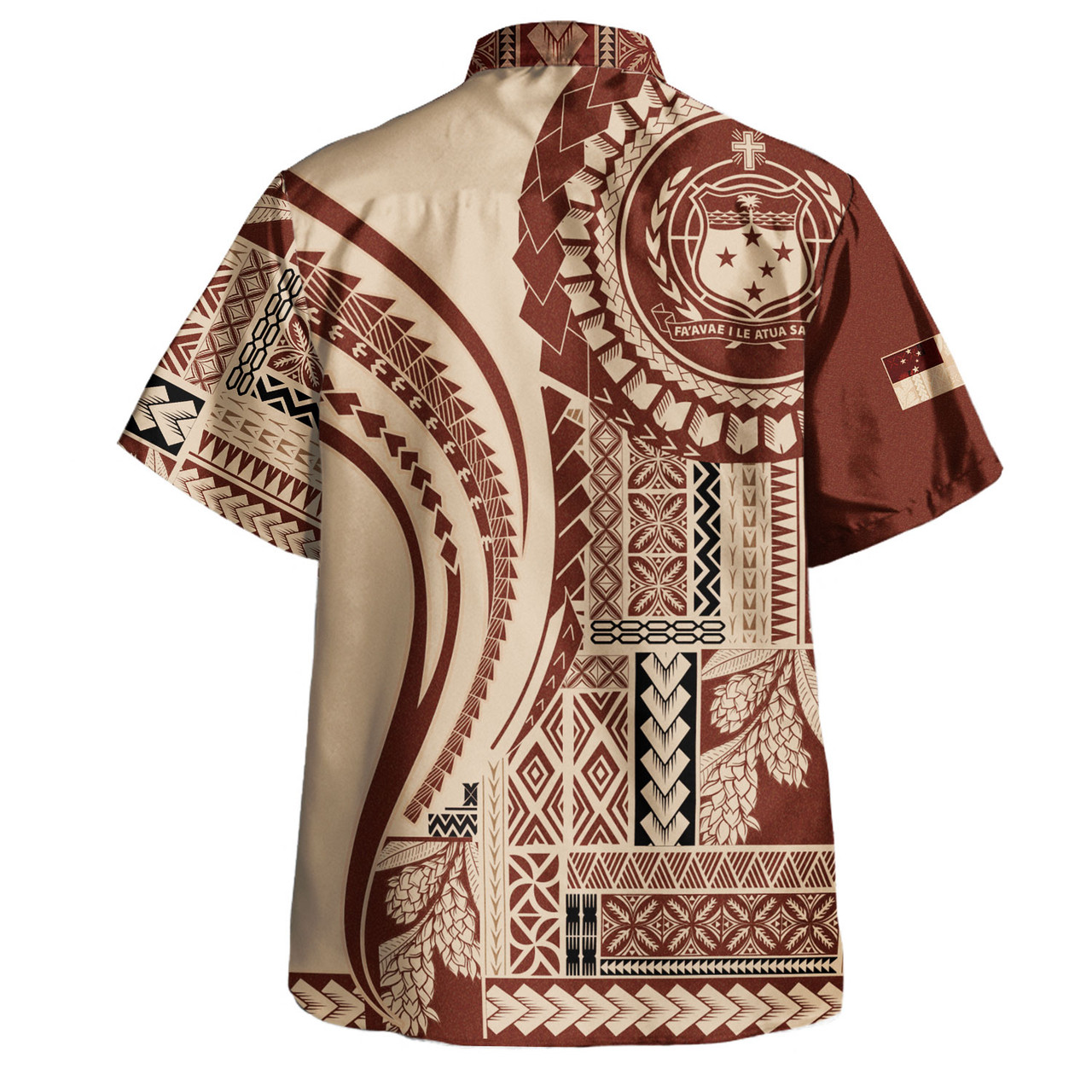Samoa Hawaiian Shirt Seal Samoan Siapo Brown Design