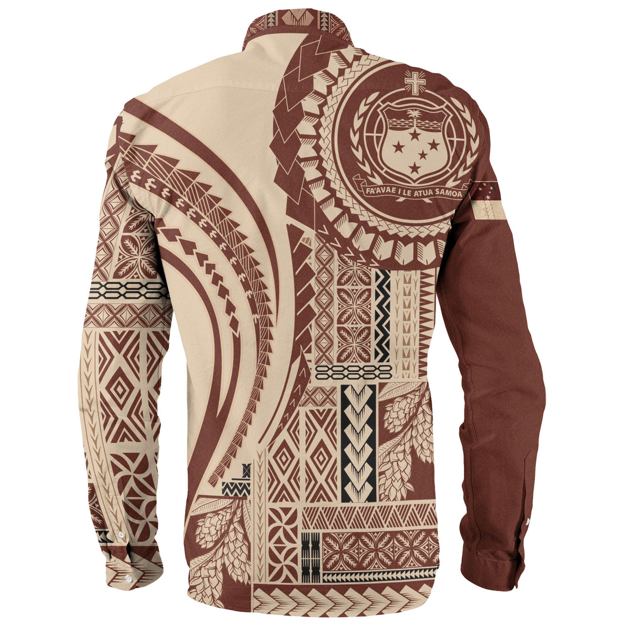 Samoa Long Sleeve Shirt Seal Samoan Siapo Brown Design