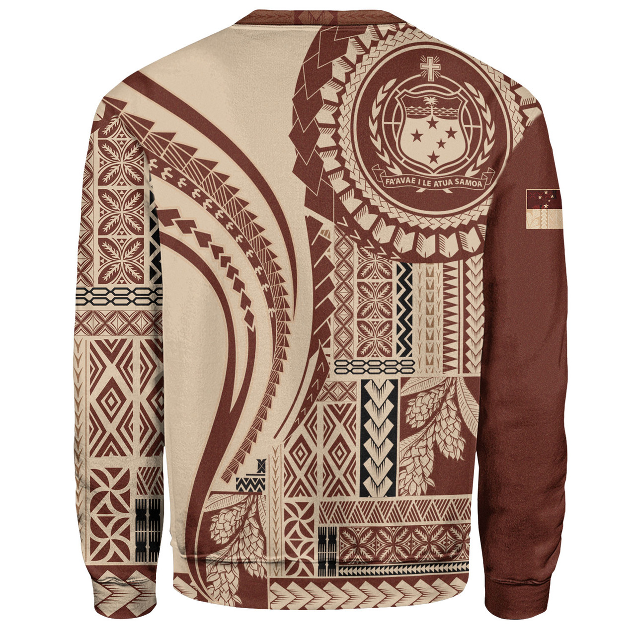 Samoa Sweatshirt Seal Samoan Siapo Brown Design