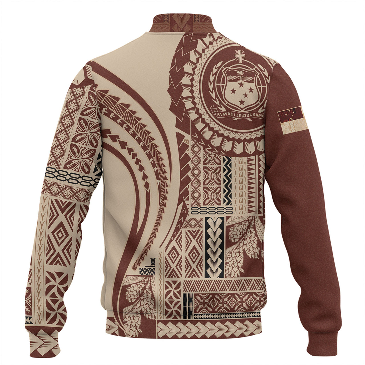 Samoa Baseball Jacket Seal Samoan Siapo Brown Design